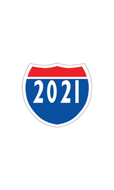 Interstate Sign Windshield Stickers - "2021"