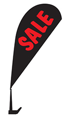 Clip On Paddle Flag Kit - "Sale" - Black/Red