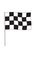 Black/White Checkered Cloth Antenna Pennant