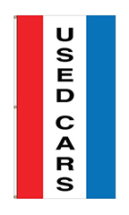Small Vertical Stripe Message Flag - "Used Cars"