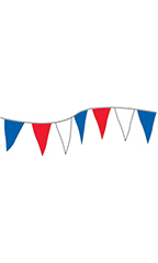 Economy 120 foot Red/White/Blue Triangle Pennant