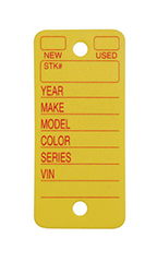 Yellow Poly Key Tags