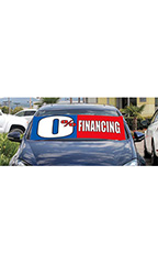 Windshield Banner With Bungee Cord - "0% Financing"