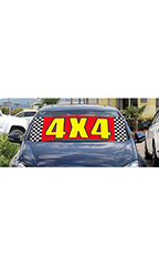 Windshield Banner With Bungee Cord - "4 X 4"