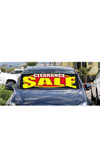Windshield Banner With Bungee Cord - "Clearance Sale"