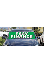 Windshield Banner With Bungee Cord - "Easy Finance"