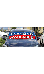 Windshield Banner With Bungee Cord - "Financing Available"