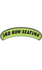 Arch Windshield Slogan Sticker - Black/Neon Green - "3rd Row Seating"