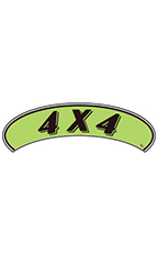 Arch Windshield Slogan Sticker - Black/Neon Green - "4 X 4"