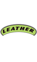 Arch Windshield Slogan Sticker - Black/Neon Green - "Leather"