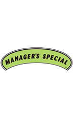 Arch Windshield Slogan Sticker - Black/Neon Green - "Managers Special"