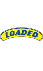 Arch Windshield Slogan Sticker - Blue/Yellow - "Loaded"