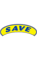 Arch Windshield Slogan Sticker - Blue/Yellow - "Save"