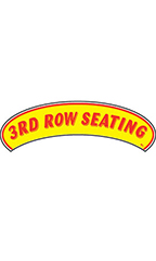 Arch Windshield Slogan Sticker - Red/Yellow - "3rd Row Seating"