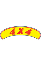 Arch Windshield Slogan Sticker - Red/Yellow - "4 X 4"