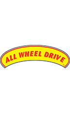 Arch Windshield Slogan Sticker - "All Wheel Drive"