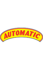 Arch Windshield Slogan Sticker - Red/Yellow - "Automatic"
