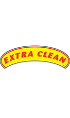 Arch Windshield Slogan Sticker - Red/Yellow - "Extra Clean"