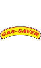 Arch Windshield Slogan Sticker - Red/Yellow - "Gas Saver"