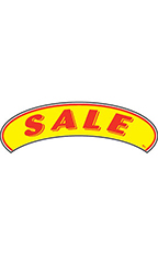 Arch Windshield Slogan Sticker - Red/Yellow - "Sale"