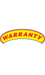 Arch Windshield Slogan Sticker - Red/Yellow - "Warranty"
