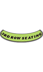 Smile Windshield Slogan Sticker - Black/Neon Green - "3rd Row Seating"