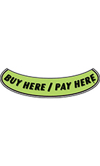 Smile Windshield Slogan Sticker - Black/Neon Green - "Buy Here/Pay Here"