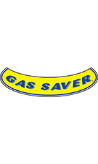 Smile Windshield Slogan Sticker - Blue/Yellow - "Gas Saver"