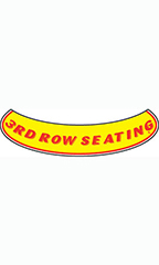 Smile Windshield Slogan Sticker - Red/Yellow - "3rd Row Seating"