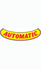 Smile Windshield Slogan Sticker - Red/Yellow - "Automatic"