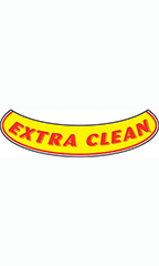 Smile Windshield Slogan Sticker - Red/Yellow - "Extra Clean"
