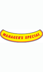 Smile Windshield Slogan Sticker - Red/Yellow - "Managers Special"