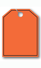 Mirror Hang Tags - Fluorescent Red - Blank with Border