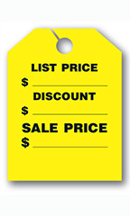 Mirror Hang Tags - Fluorescent Yellow - "List Price"