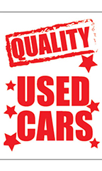 Jumbo Under The Hood Sign - "Quality Used Cars"