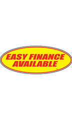 Oval Windshield Slogan Sticker - Red/Yellow - "Easy Financing Available"