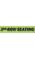 Rectangular Slogan Windshield Sticker - Green - "3rd Row Seating"
