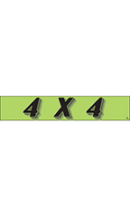 Rectangular Slogan Windshield Sticker - Green - "4 X 4"