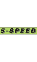 Rectangular Slogan Windshield Sticker - Green - "5-Speed"