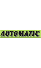 Rectangular Slogan Windshield Sticker - Green - "Automatic"