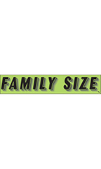Rectangular Slogan Windshield Sticker - Green - "Family Size"