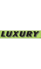 Rectangular Slogan Windshield Sticker - Green - "Luxury"
