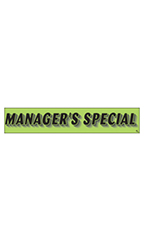 Rectangular Slogan Windshield Sticker - Green - "Managers Special"