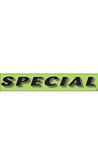 Rectangular Slogan Windshield Sticker - Green - "Special"