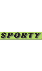 Rectangular Slogan Windshield Sticker - Green - "Sporty"