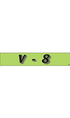 Rectangular Slogan Windshield Sticker - Green - "V8"