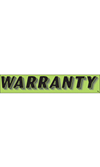 Rectangular Slogan Windshield Sticker - Green - "Warranty"