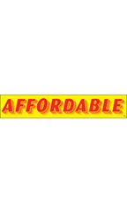 Rectangular Slogan Windshield Sticker - Red/Yellow - "Affordable"