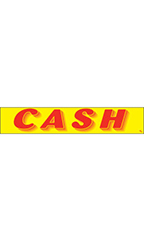 Rectangular Slogan Windshield Sticker - Red/Yellow - "Cash"
