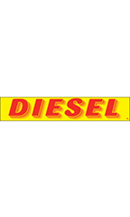 Rectangular Slogan Windshield Sticker - Red/Yellow - "Diesel"